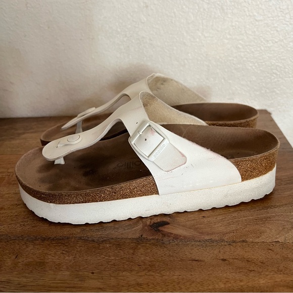 Papillio by Birkenstock Gizeh Flex Platform White Sandal Size 10 - Picture 5 of 15